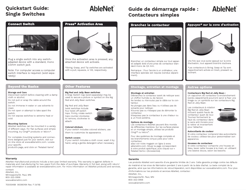 Page n°1 - Manuel utilisateur AbleNet Jelly Bean