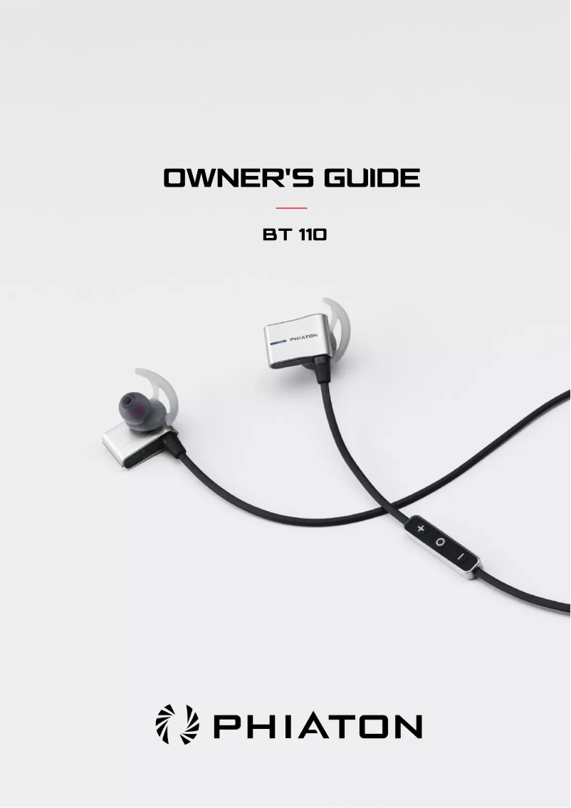 Page 1 de la notice Manuel utilisateur Phiaton BT 110