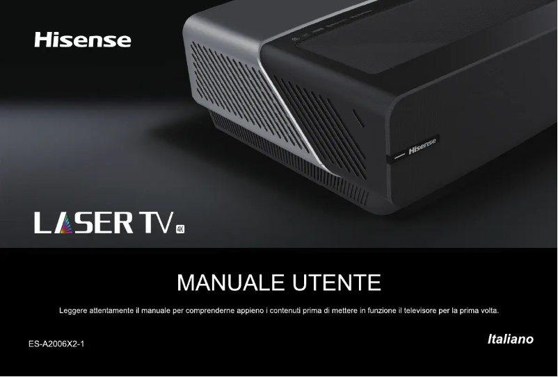 Page 1 de la notice Manuel utilisateur Hisense Laser TV 4k