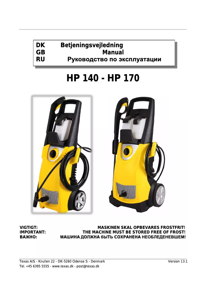 Page 1 de la notice Manuel utilisateur Texas HP 170