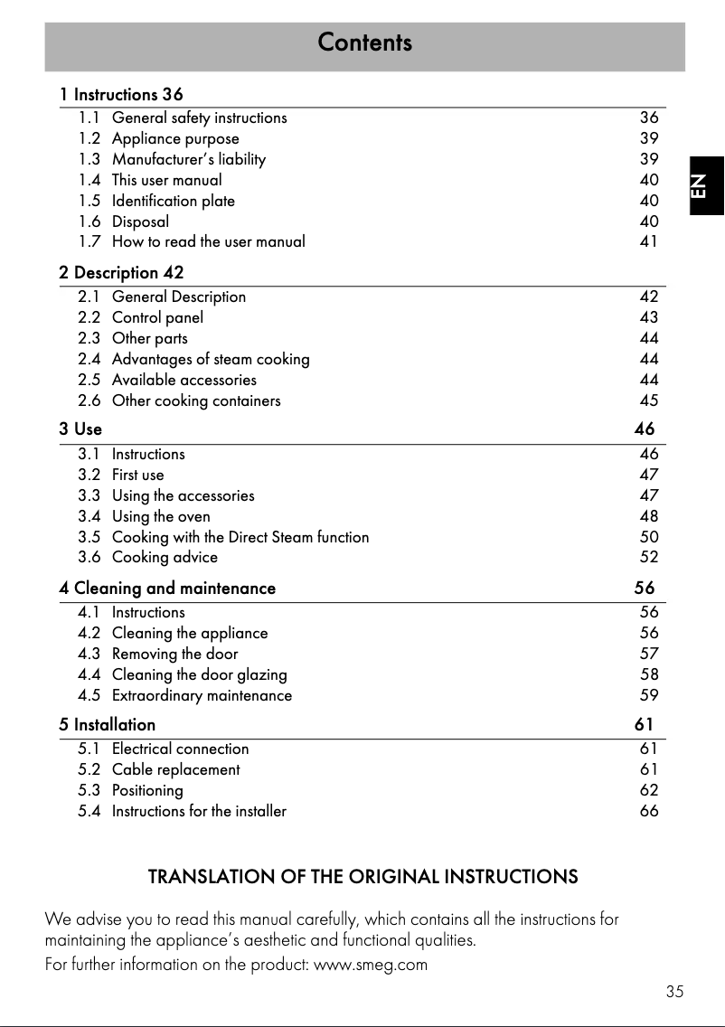 Page n°1 - Mode d'emploi Smeg SF64M3DX