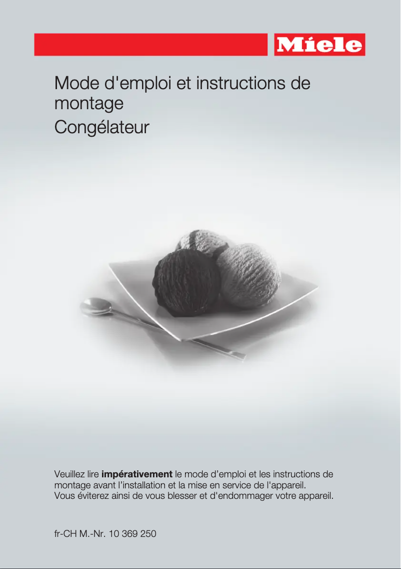 Page 1 de la notice Manuel utilisateur Miele FN 26263 ws