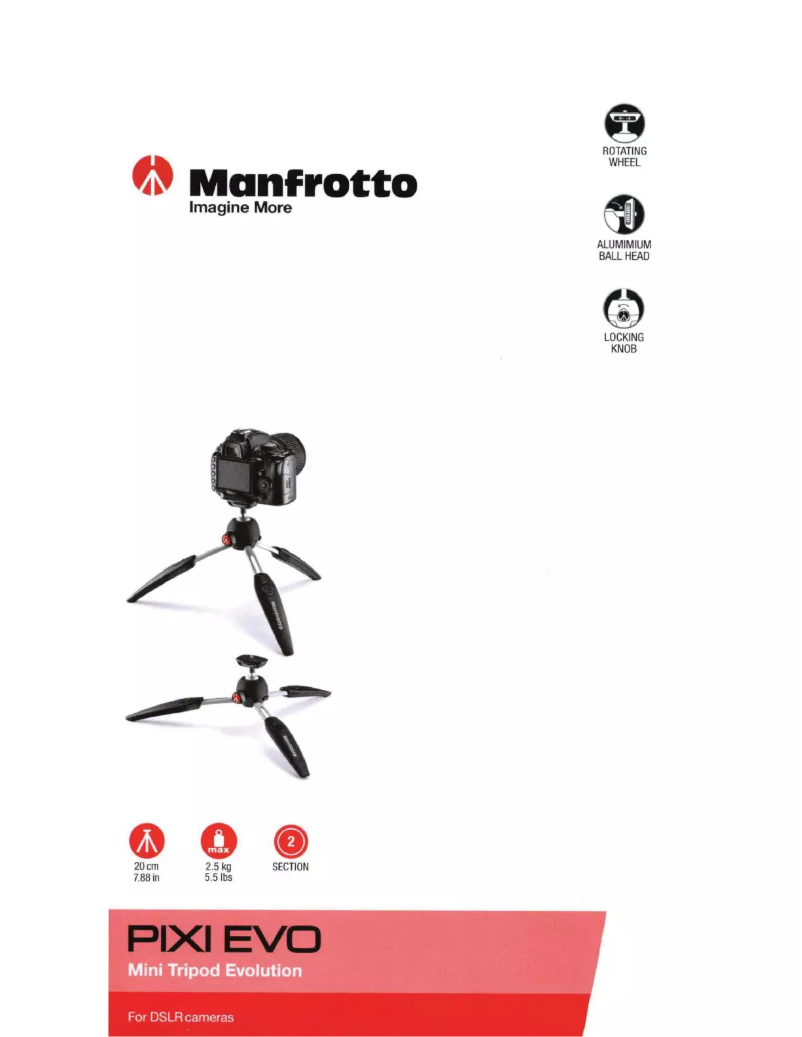 Page 1 de la notice Manuel utilisateur Manfrotto Pixi EVO