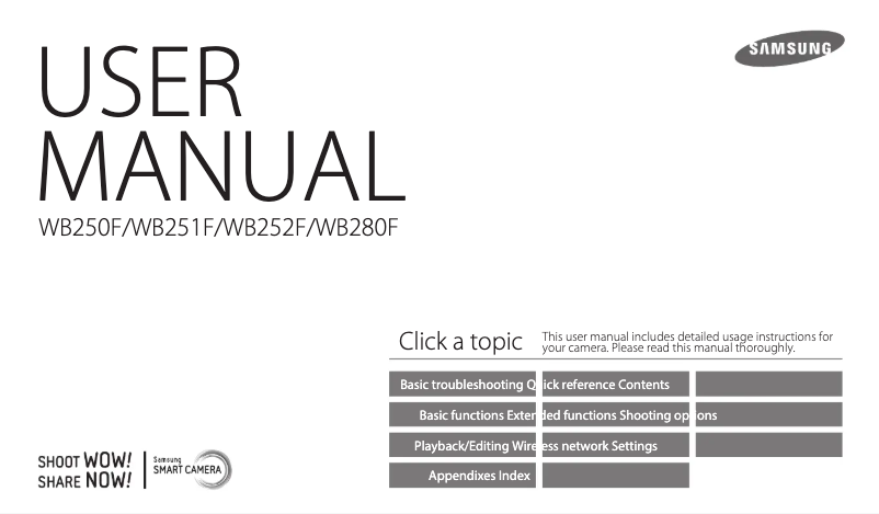 Page 1 de la notice Manuel utilisateur Samsung WB251F