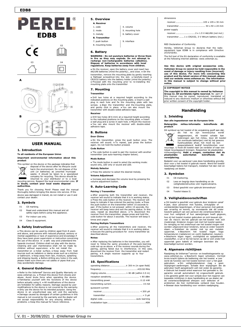 Imagen de la primera página del manual del dispositivo EDB8