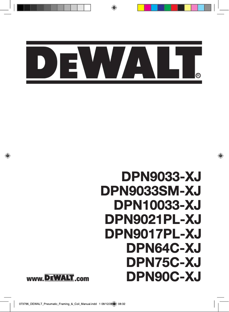 Page n°1 - Manuel utilisateur DeWalt DPN9033-1-XJ