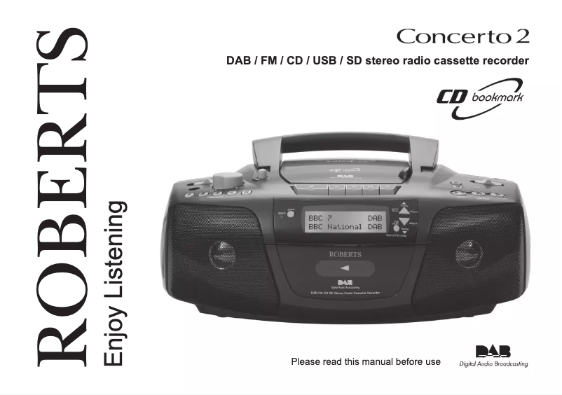 Page 1 de la notice Manuel utilisateur Roberts Concerto2 BWFB