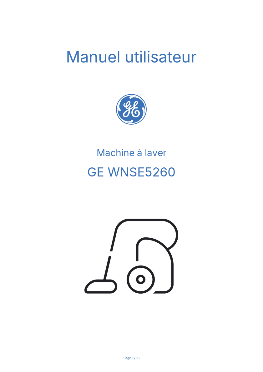 Image de la première page du manuel de l'appareil WNSE5260