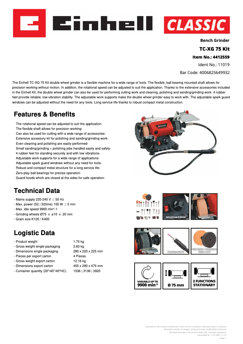 Image de la première page du manuel de l'appareil TC-XG 75 Kit