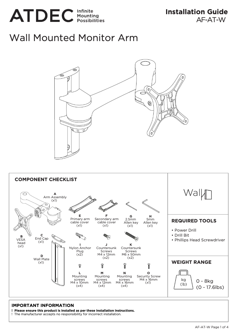 Image de la première page du manuel de l'appareil AF-AT-W-P
