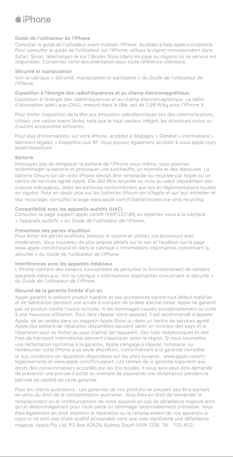 Página 1 del manual Manual de usuario Apple iPhone X