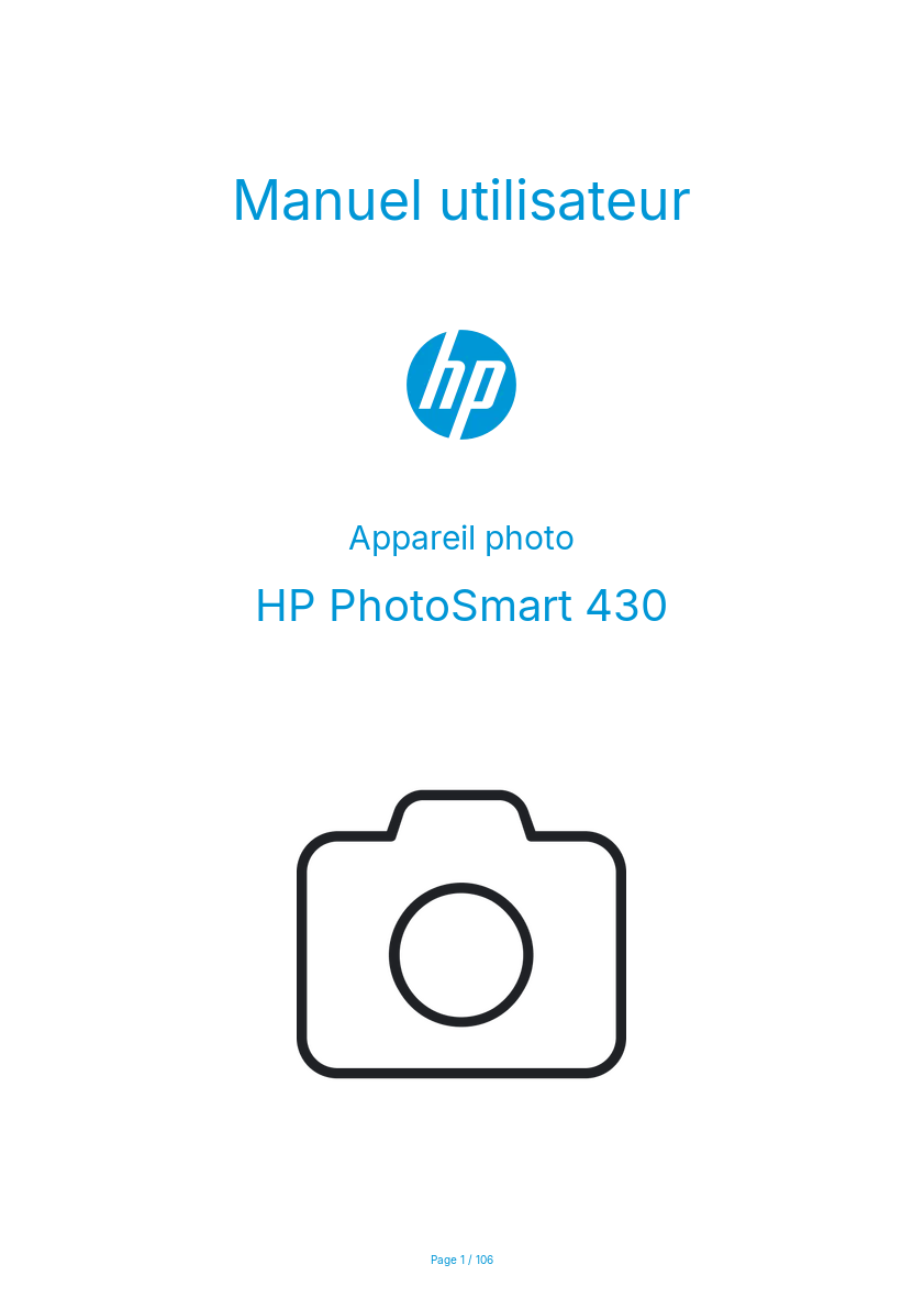 Page n°1 - Manuel utilisateur HP PhotoSmart 430
