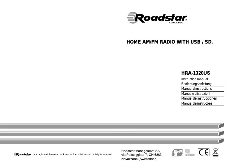 Page 1 de la notice Manuel utilisateur Roadstar HRA-1320