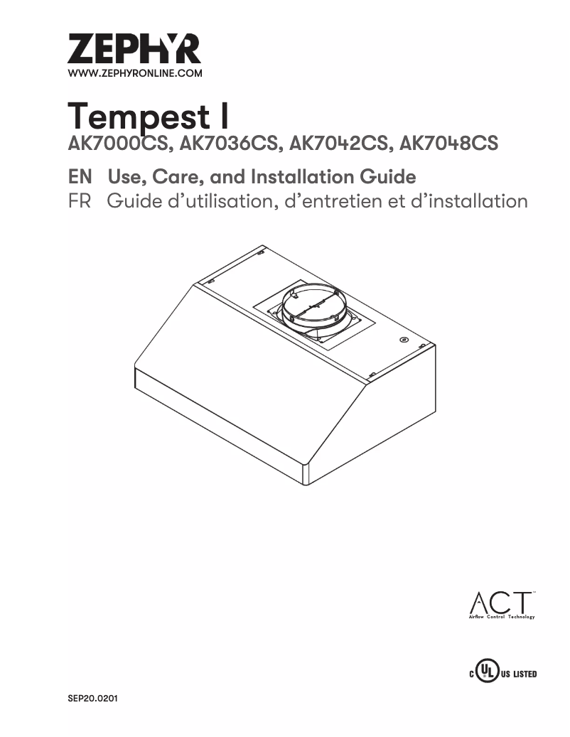 Image de la première page du manuel de l'appareil Tempest I AK7042CS