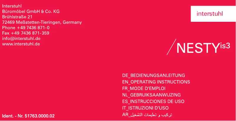 Page n°1 - Manuel utilisateur Interstuhl NESTYis3 1020N