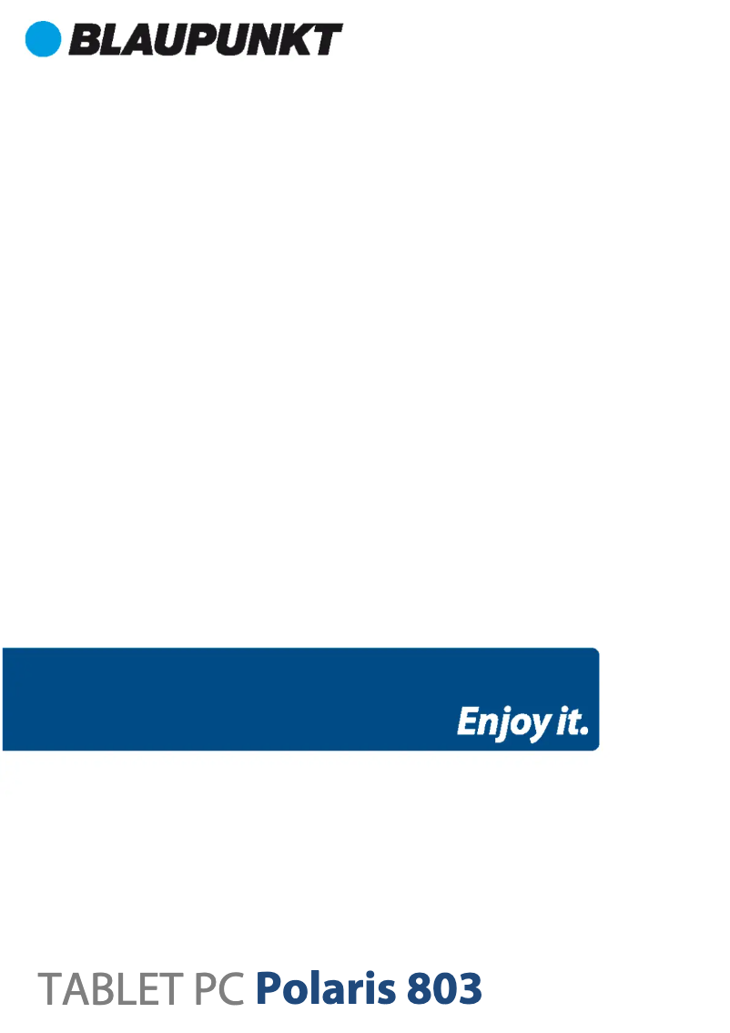 Page n°1 - Manuel utilisateur Blaupunkt Polaris 803