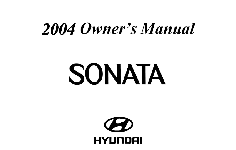 Page 1 de la notice Manuel utilisateur Hyundai Sonata (2004)