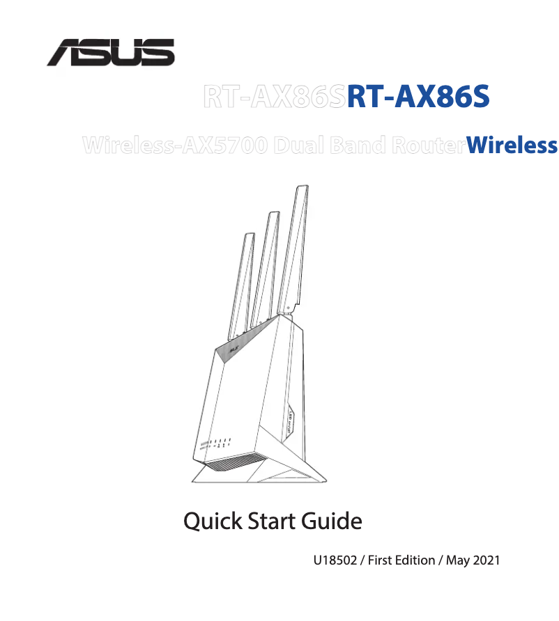 Page 1 de la notice Guide de démarrage rapide Asus RT-AX86S