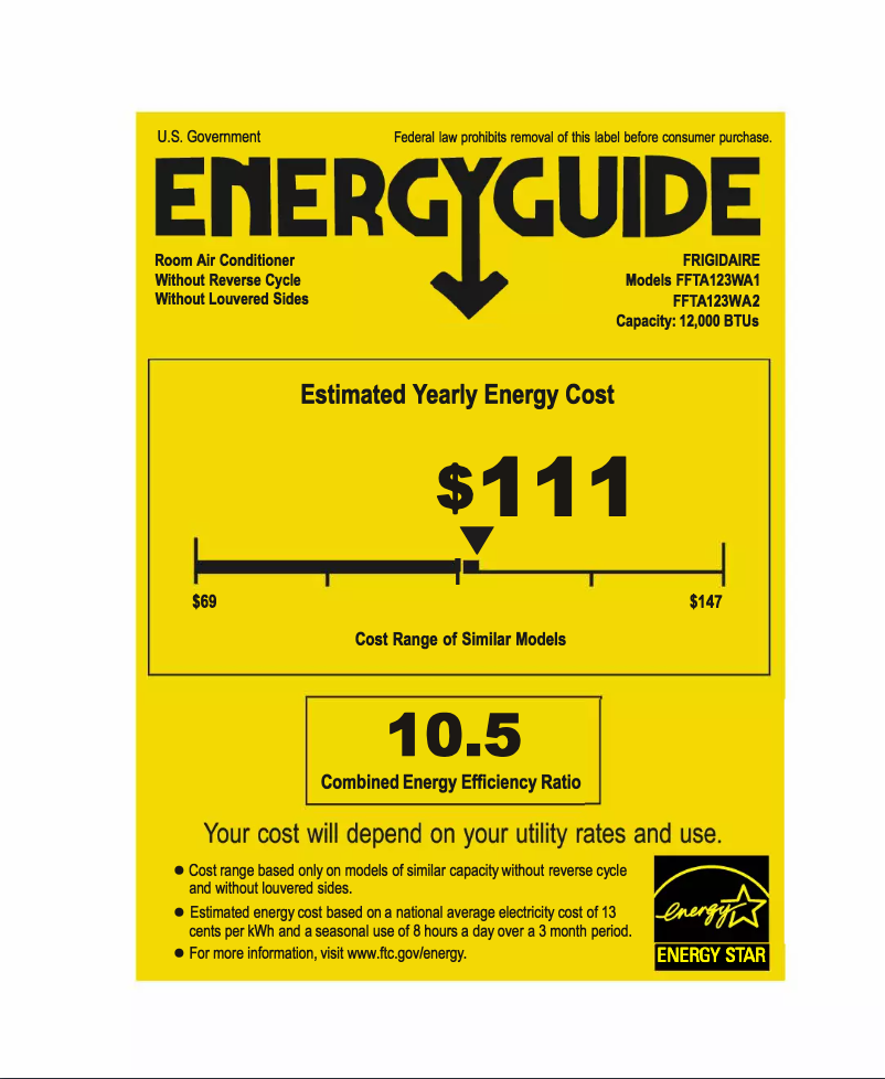Image de la première page du manuel de l'appareil FFTA123WA2