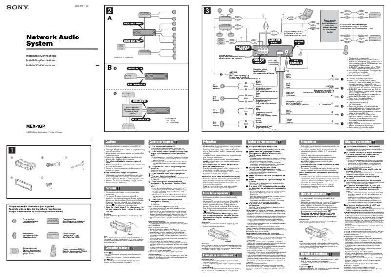 Page n°1 - Guide d'installation Sony MEX-1GP