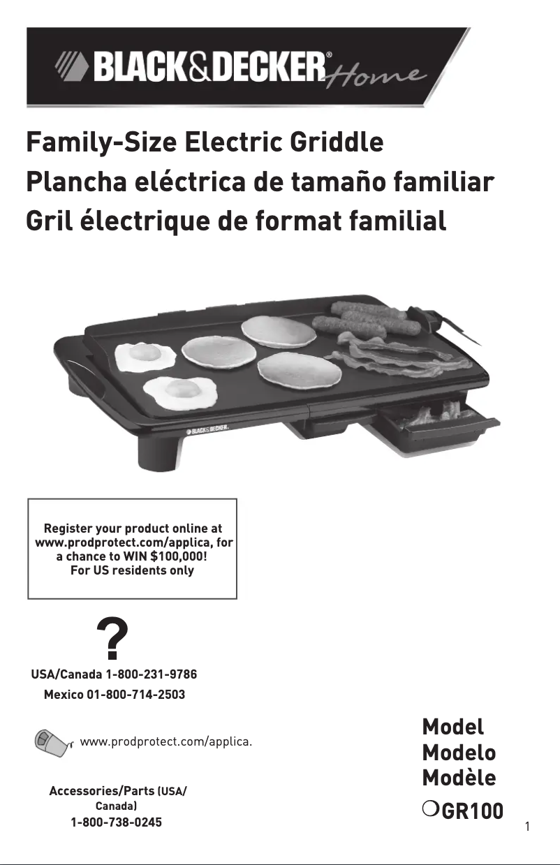 Page n°1 - Manuel utilisateur Black & Decker GR100