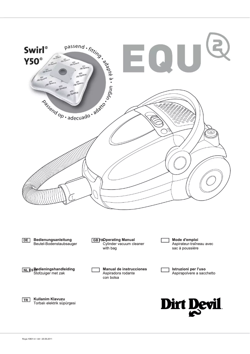 Page n°1 - Manuel utilisateur Dirt Devil EQU 2 M7101-7