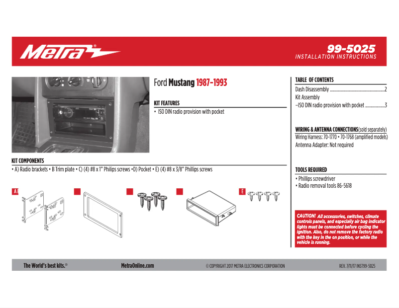 Page n°1 - Mode d'emploi Metra 99-5025
