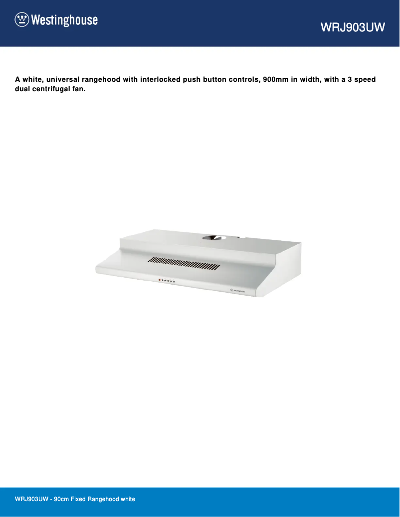 Page n°1 - Fiche technique Westinghouse WRJ903UW