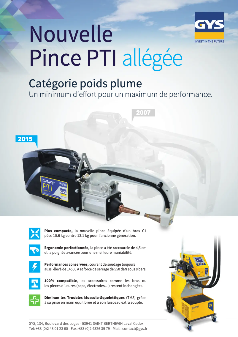 Page 1 de la notice Brochure GYS Gyspot Inverter Evolution P.T.I.-S7