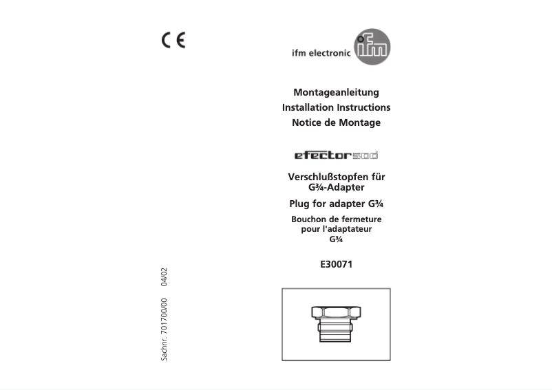 Image de la première page du manuel de l'appareil E30071