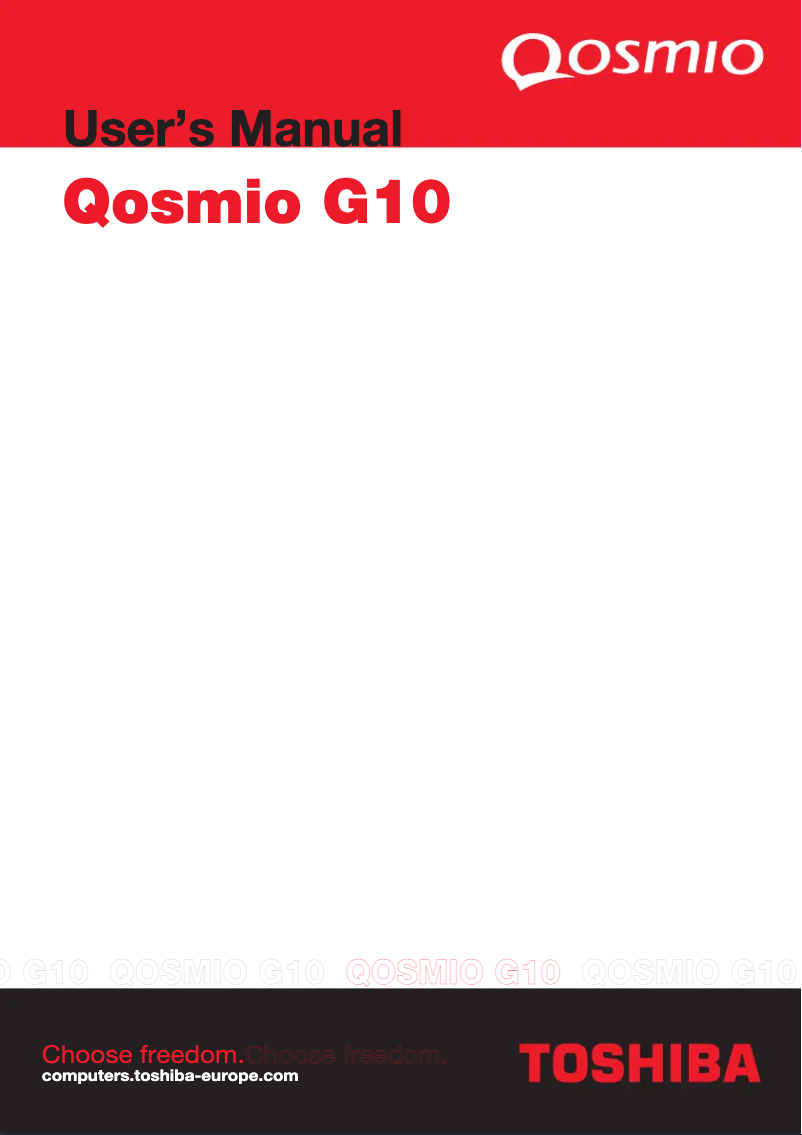 Page n°1 - Manuel utilisateur Toshiba Qosmio G10