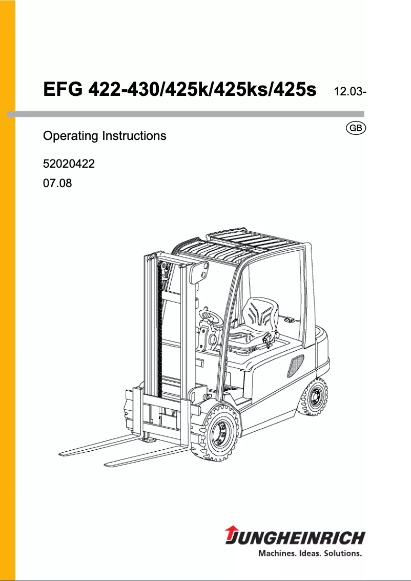 Page n°1 - Manuel utilisateur Jungheinrich EFG 425K