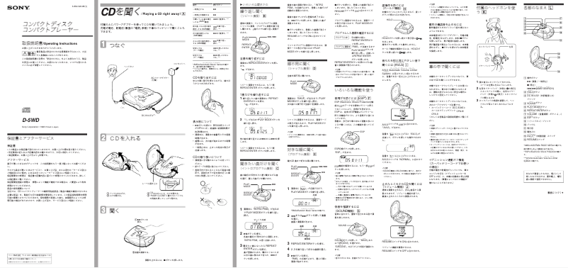 Page 1 de la notice Manuel utilisateur Sony D-5WD