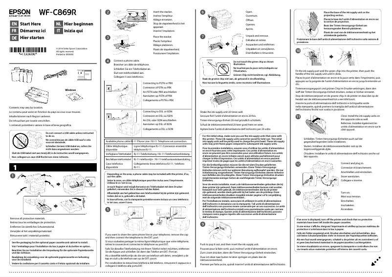 Image de la première page du manuel de l'appareil WorkForce Pro WF-C869R
