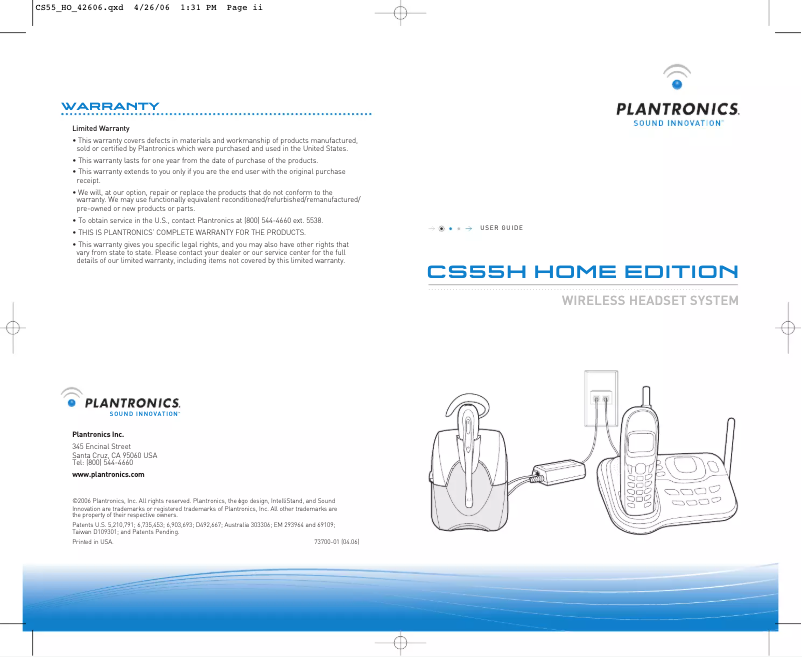 Imagen de la primera página del manual del dispositivo CS55H