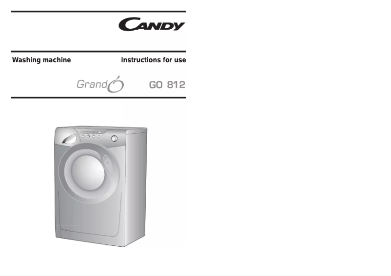 Page n°1 - Manuel utilisateur Candy GO 812 AUS
