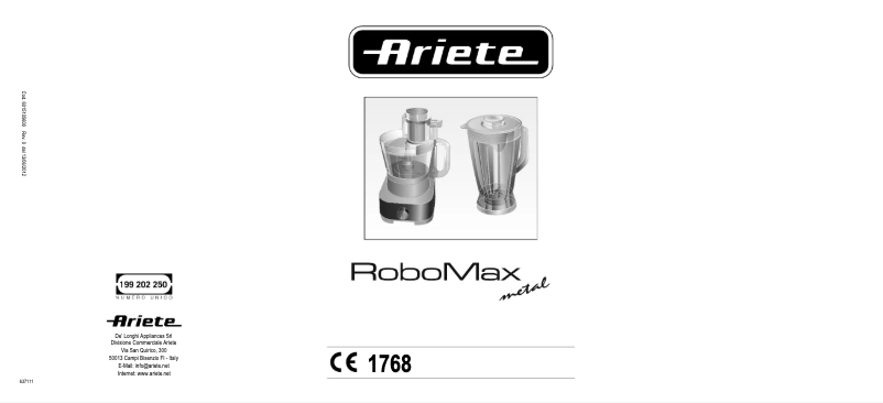 Page n°1 - Manuel utilisateur Ariete Robomax Metal 1768