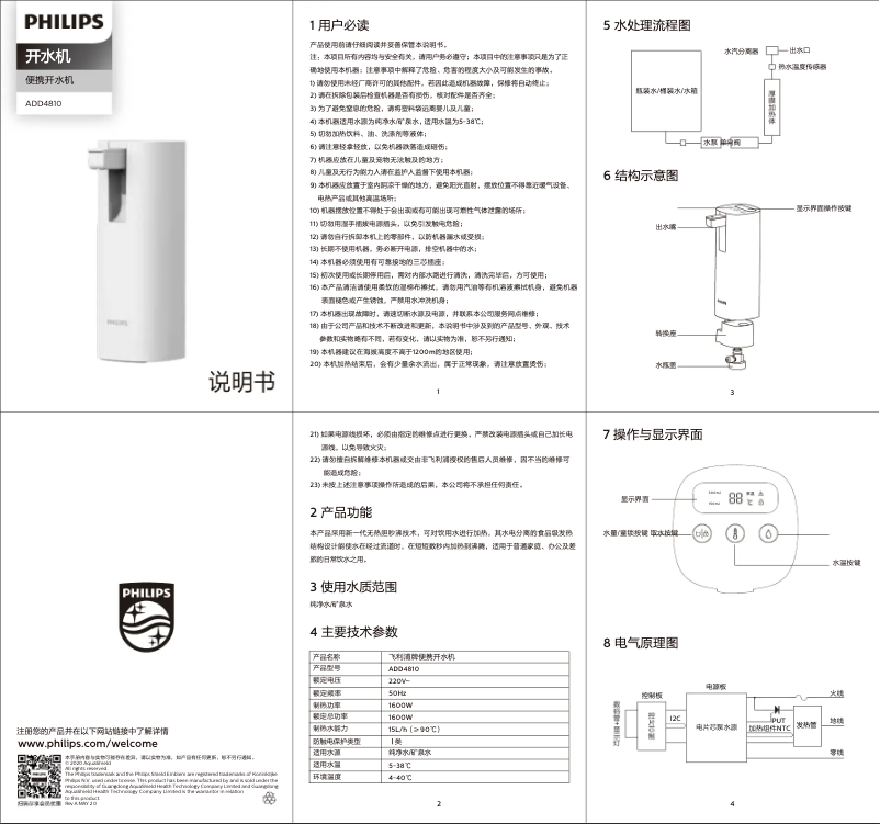 Page 1 de la notice Manuel utilisateur Philips ADD4810