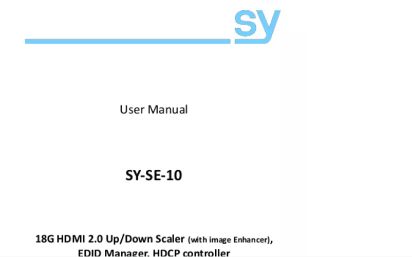 Page n°1 - Manuel utilisateur SY Electronics SY-SE10