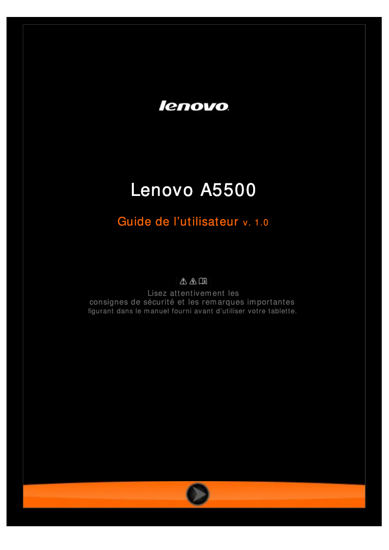 Page n°1 - Manuel utilisateur Lenovo IdeaTab A5500