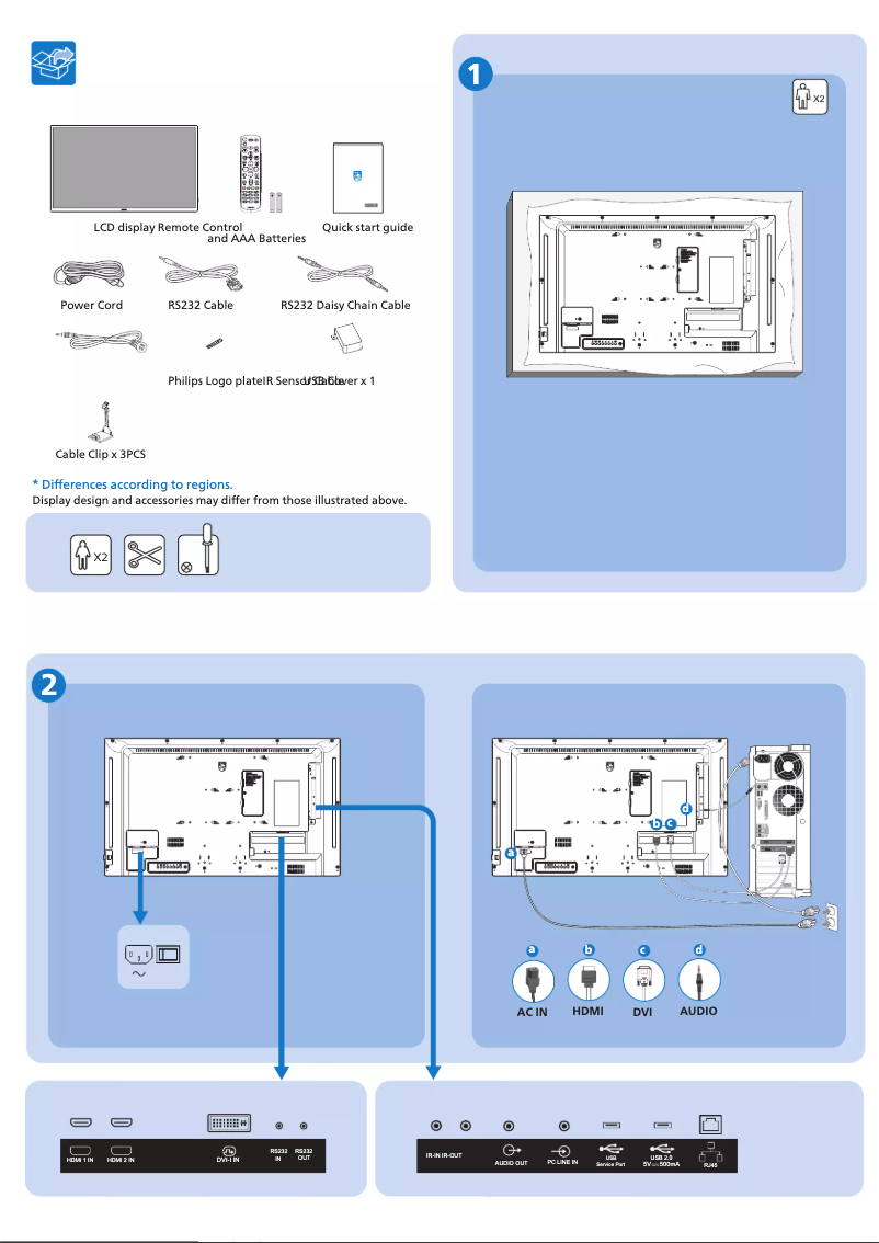 Page n°1 - Guide de démarrage rapide Philips 43BDL3511Q