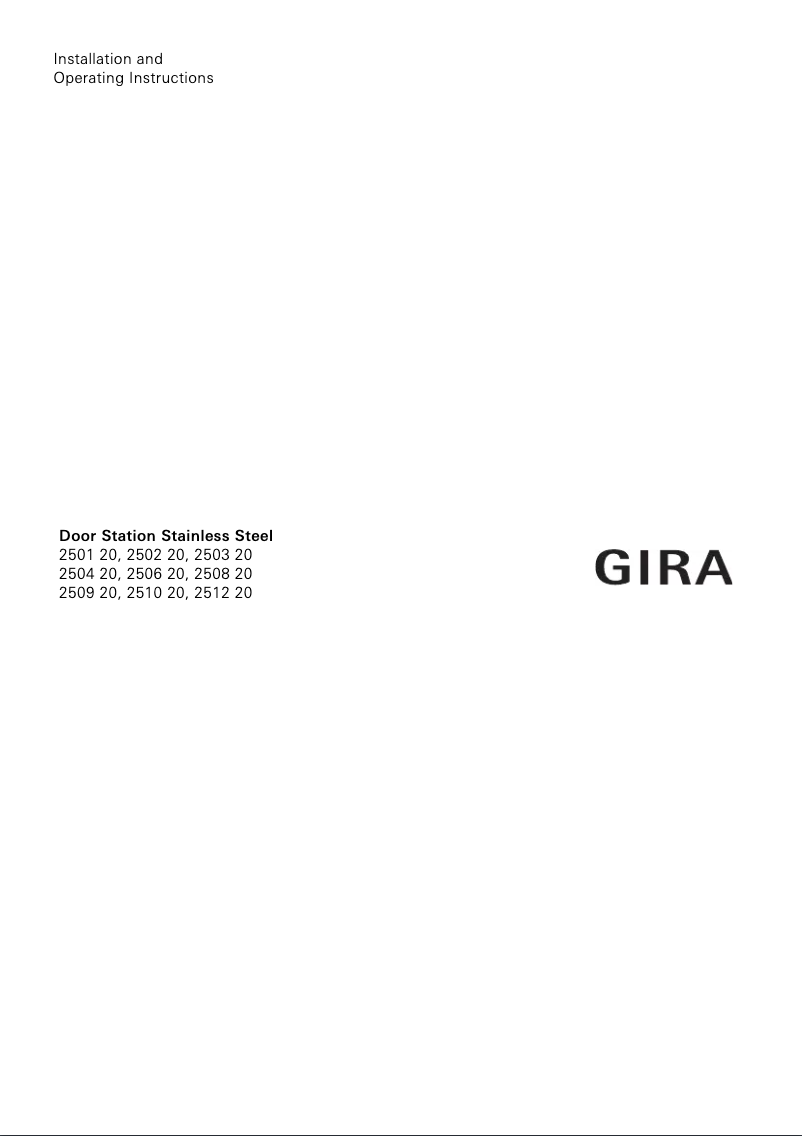 Página 1 del manual Manual de usuario Gira 2503 20