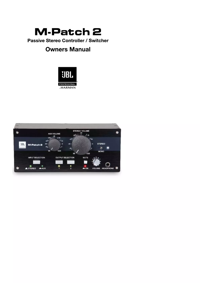 Page 1 de la notice Manuel utilisateur JBL M-Patch 2