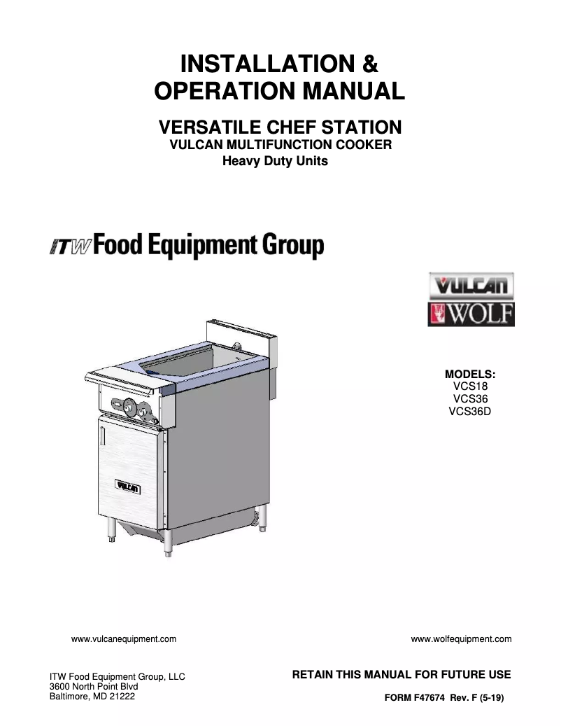 Page n°1 - Manuel utilisateur Vulcan VCS36D
