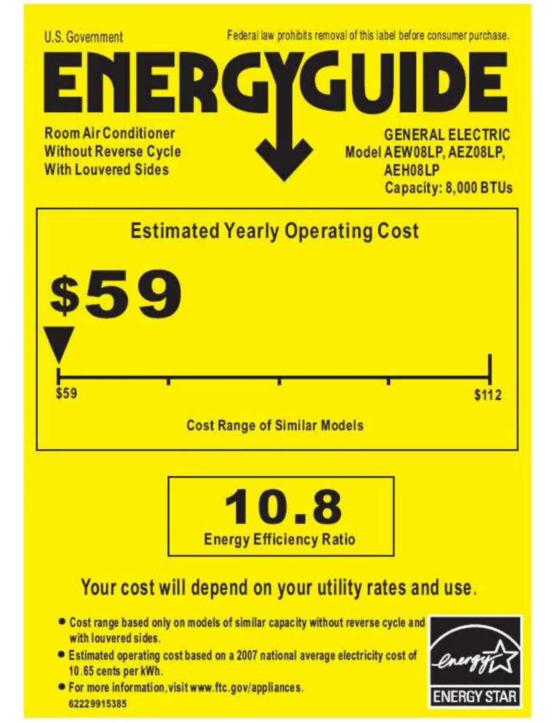 Image de la première page du manuel de l'appareil AEW08LP