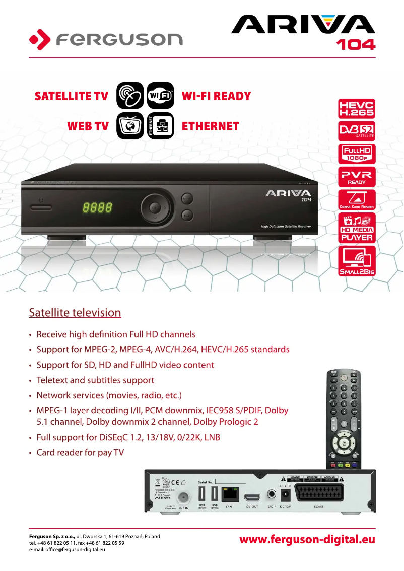 Page n°1 - Fiche technique Ferguson Ariva 104