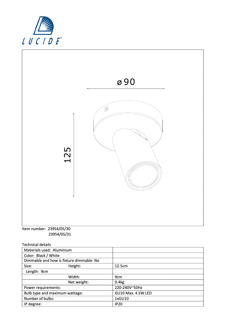 Image de la première page du manuel de l'appareil Xyrus 23954/05/31