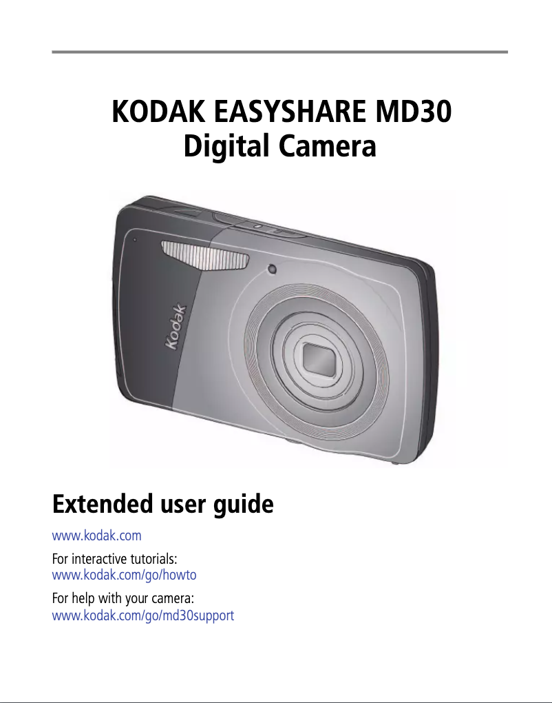 Page n°1 - Manuel utilisateur Kodak EasyShare MD30