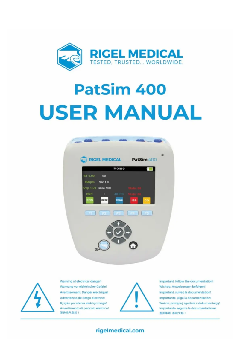 Page 1 de la notice Manuel utilisateur Rigel Medical PatSim 400