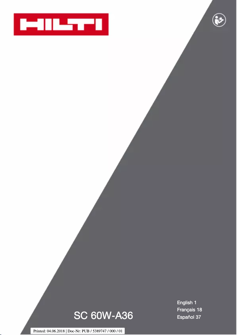 Página 1 del manual Manual de usuario Hilti SC 60W-A36